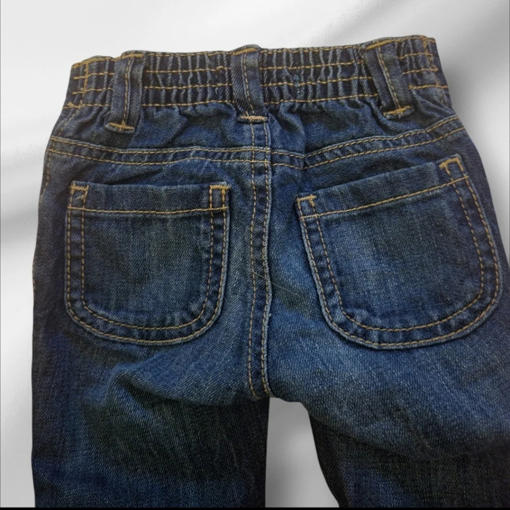Old Navy Skinny‎ Blue Jeans Patches, Elastic Waist, Size 12-18 Months
